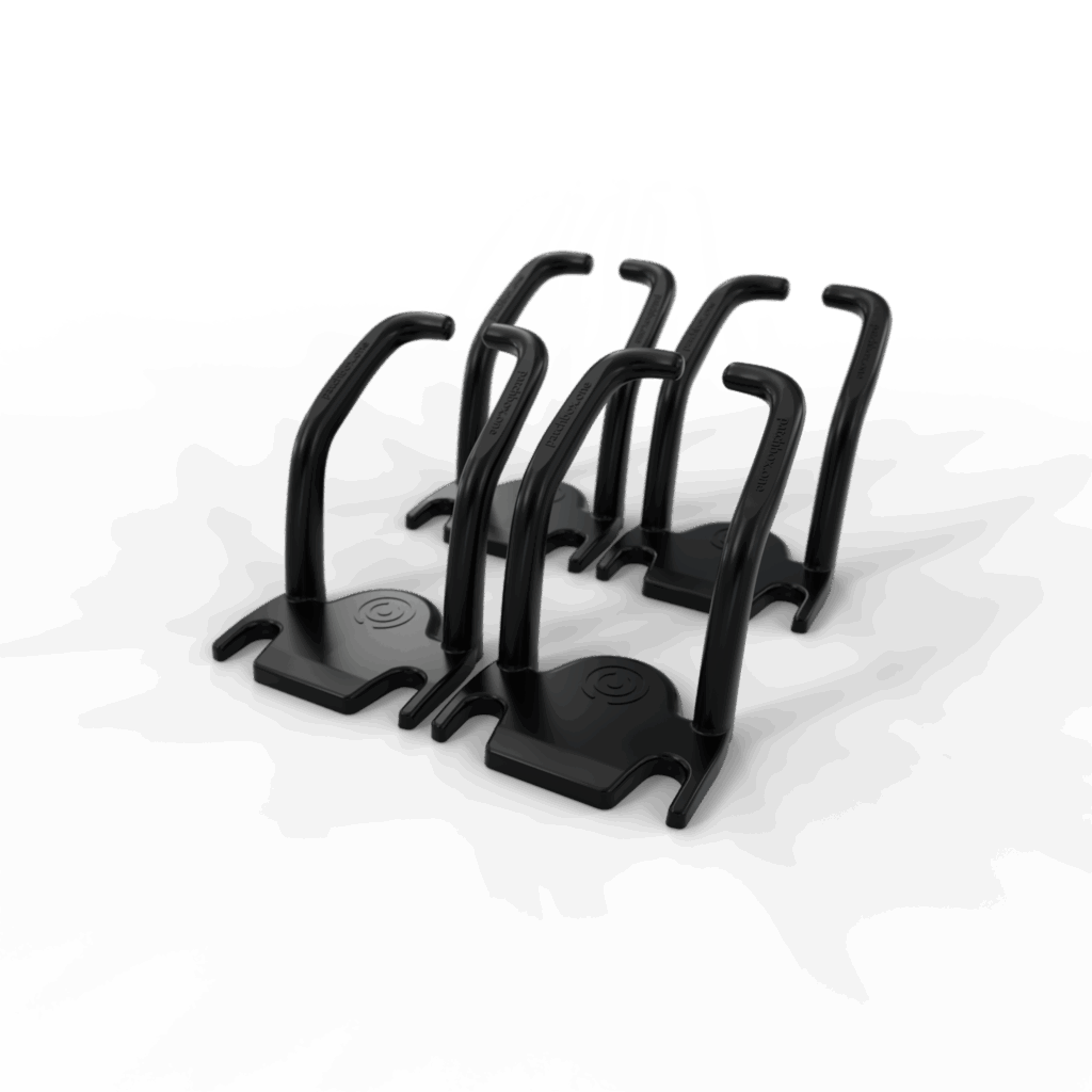 four units of patchbox.one Patchcatch 0ru cable management solution